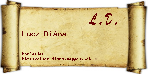 Lucz Diána névjegykártya